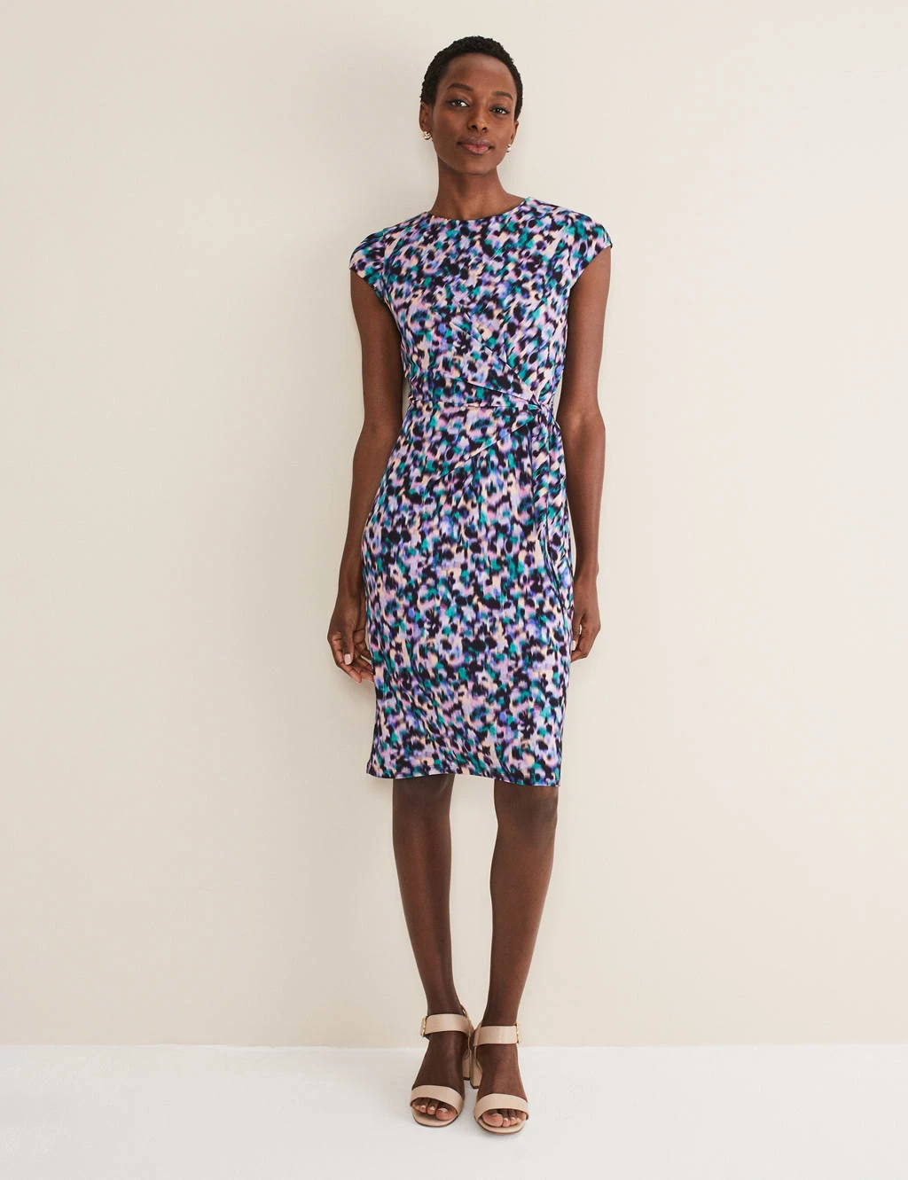 Jersey Printed Knee Length Shift Dress 5 Jersey Printed Knee Length Shift Dress - Image 5