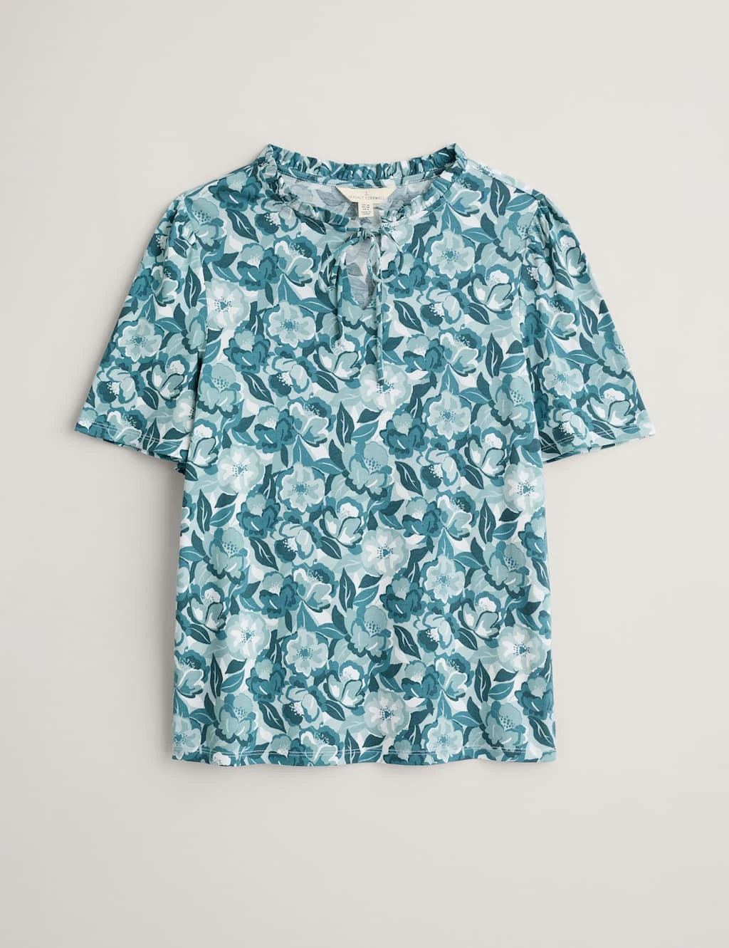 Cotton Blend Floral Frill Detail Top 2 Cotton Blend Floral Frill Detail Top - Image 2