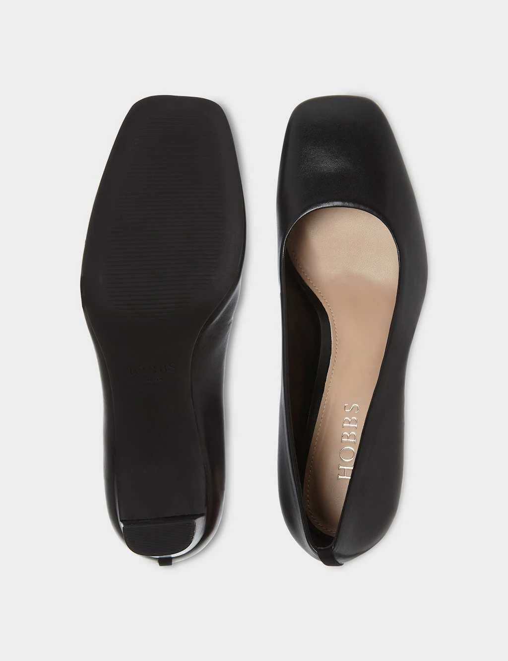 Leather Slip On Block Heel Court Shoes 2 Leather Slip On Block Heel Court Shoes - Image 2