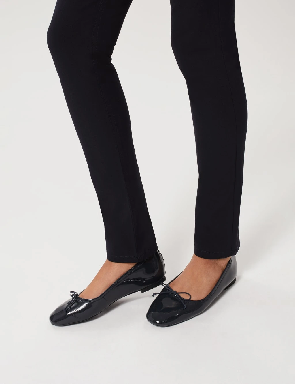 Leather Patent Bow Flat Ballet Pumps 5 Leather Patent Bow Flat Ballet Pumps - Image 5