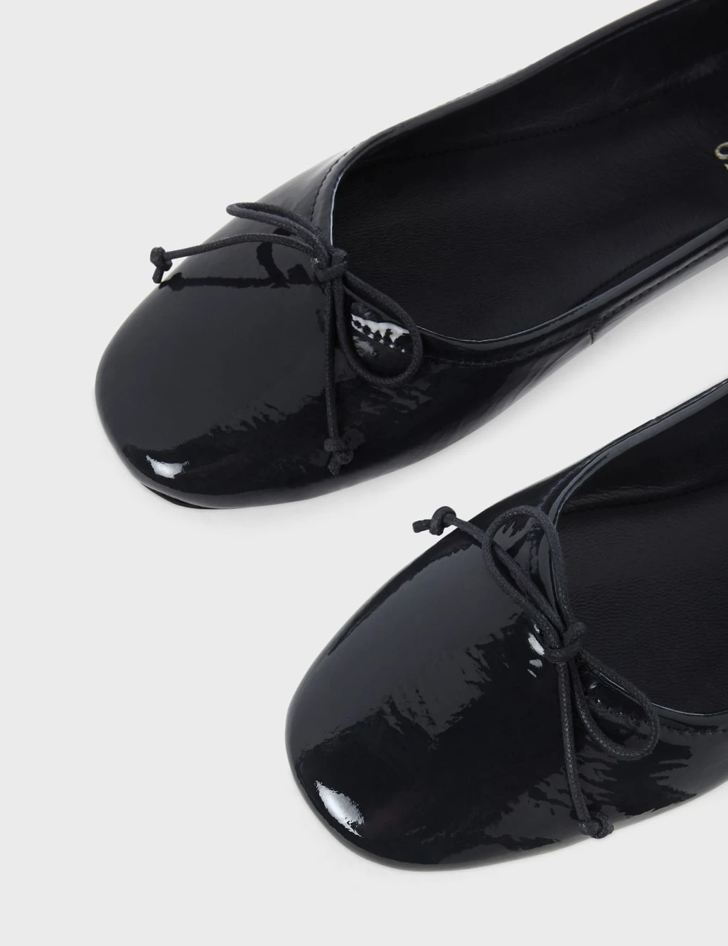 Leather Patent Bow Flat Ballet Pumps 6 Leather Patent Bow Flat Ballet Pumps - Image 6