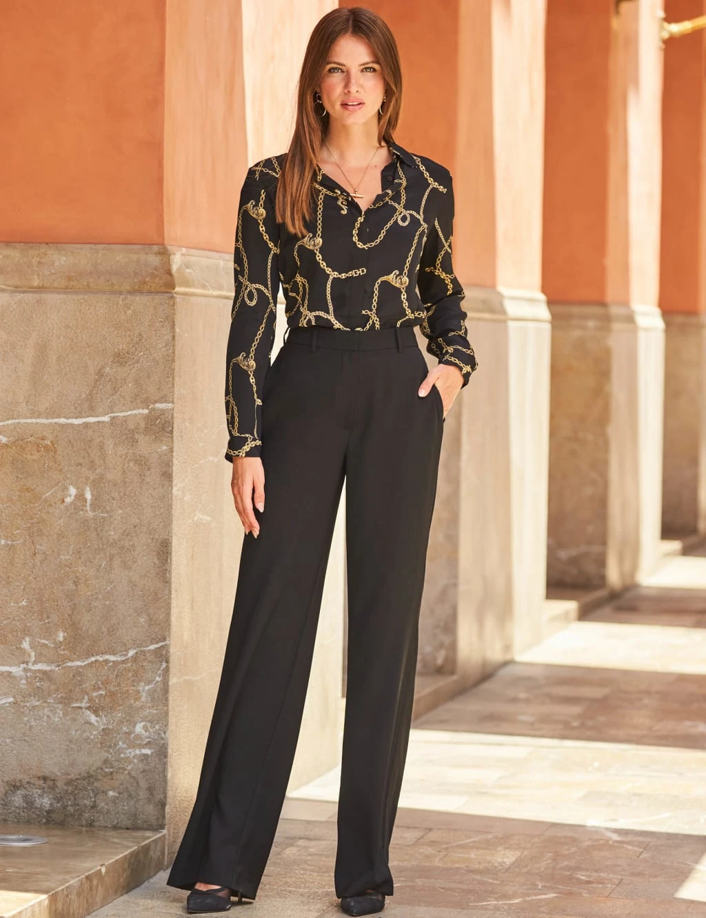 Chain Print Collared Shirt 4 Chain Print Collared Shirt - Image 4