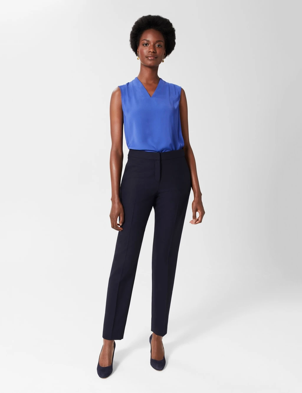 Wool Blend Tapered Ankle Grazer Trousers 1 Wool Blend Tapered Ankle Grazer Trousers