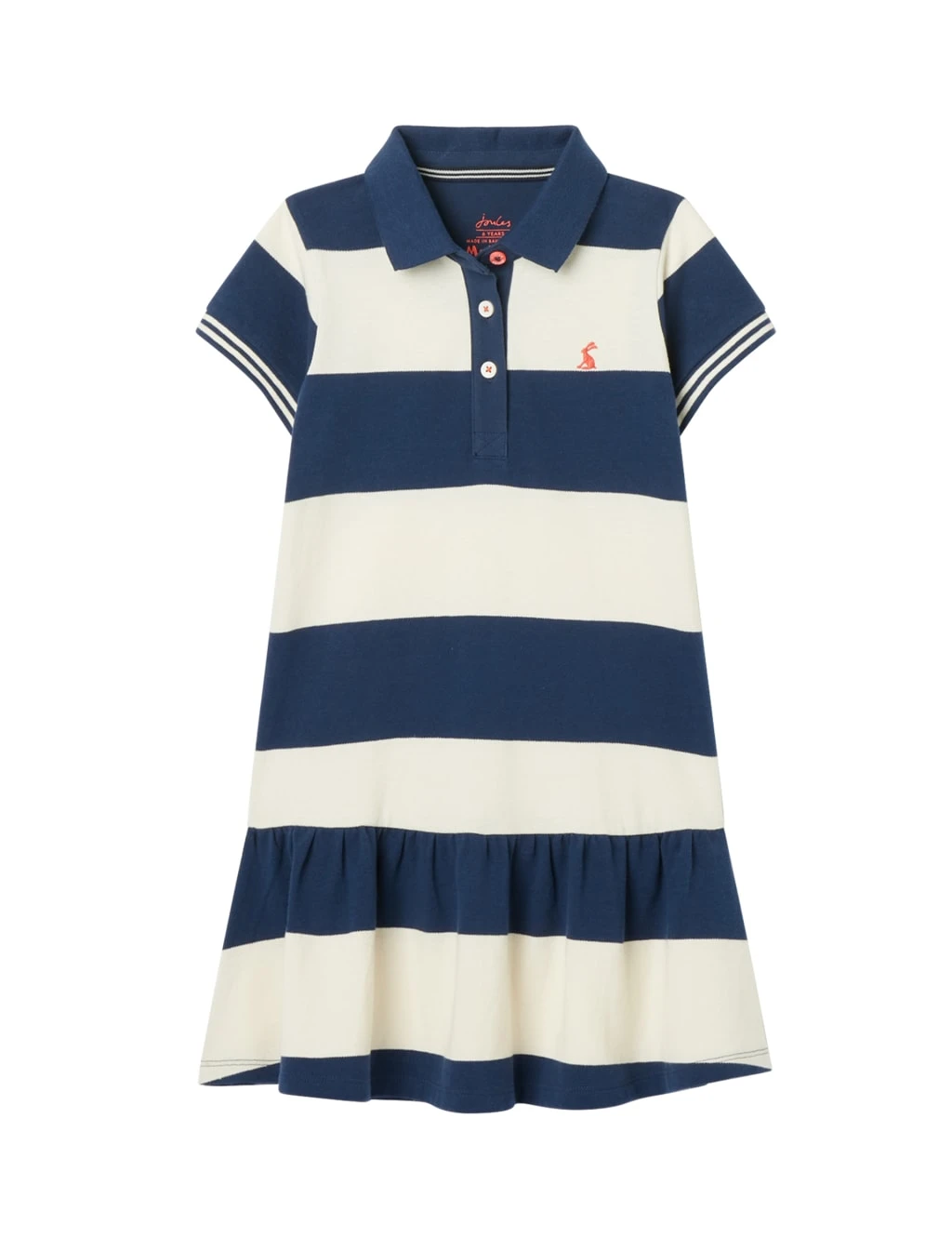 Joules Pure Cotton Striped Tiered Polo Dress (2-12 Yrs) 1 Joules Pure Cotton Striped Tiered Polo Dress (2-12 Yrs)