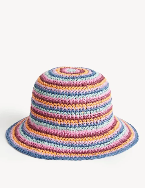 Striped Crochet Bucket Hat