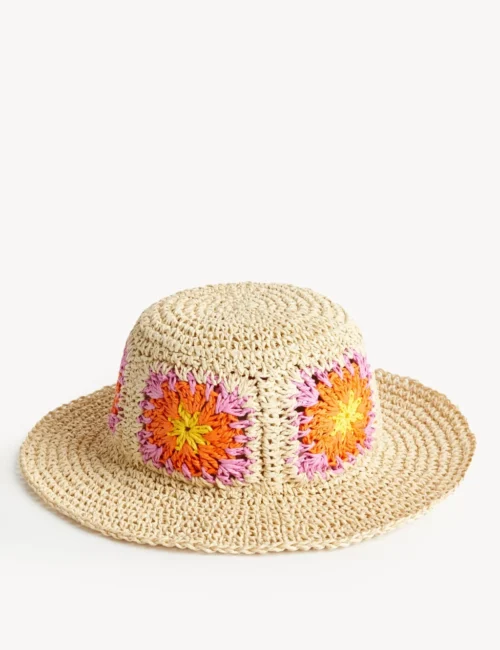 Floral Crochet Bucket Hat