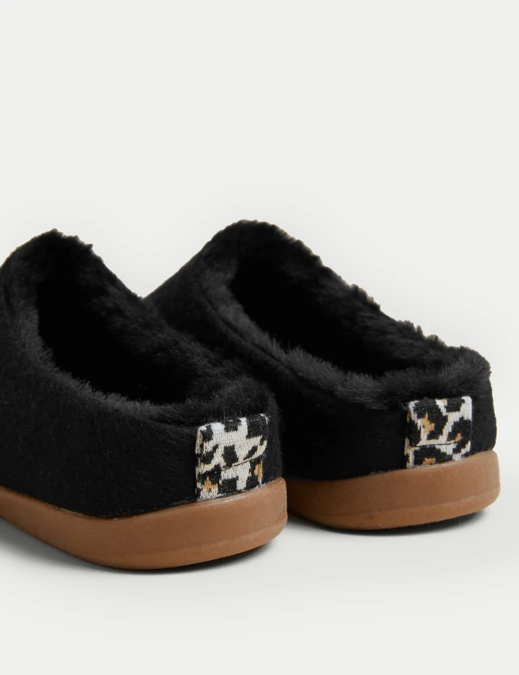 Felt Faux Fur Lined Mule Slippers 3 Felt Faux Fur Lined Mule Slippers - Image 3