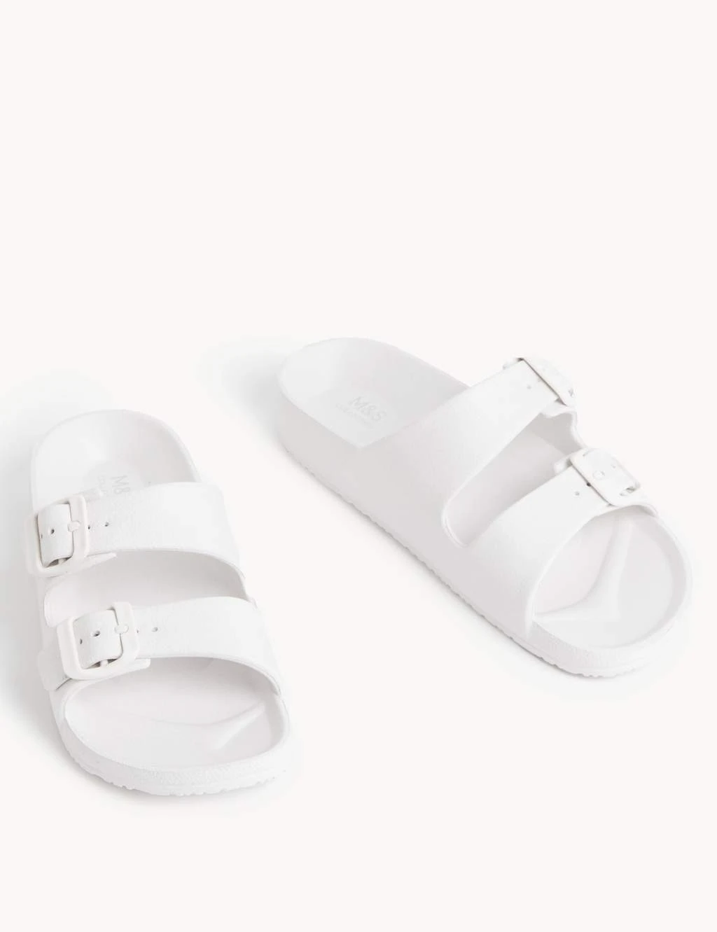 Buckle Footbed Sliders 2 Buckle Footbed Sliders - Image 2