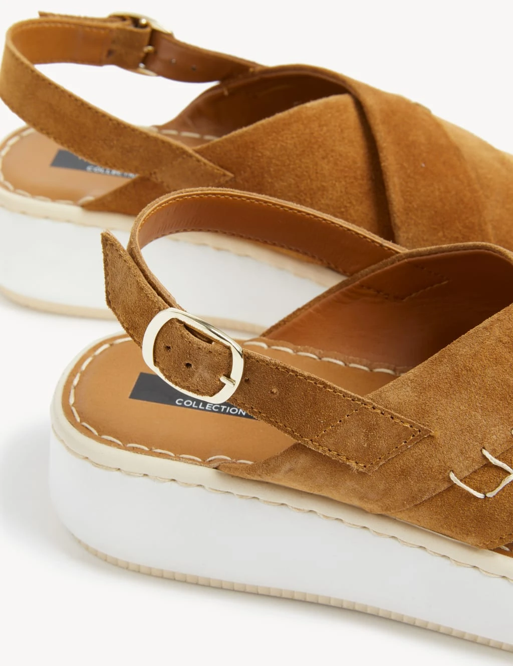 Suede Crossover Flatform Sandals 3 Suede Crossover Flatform Sandals - Image 3