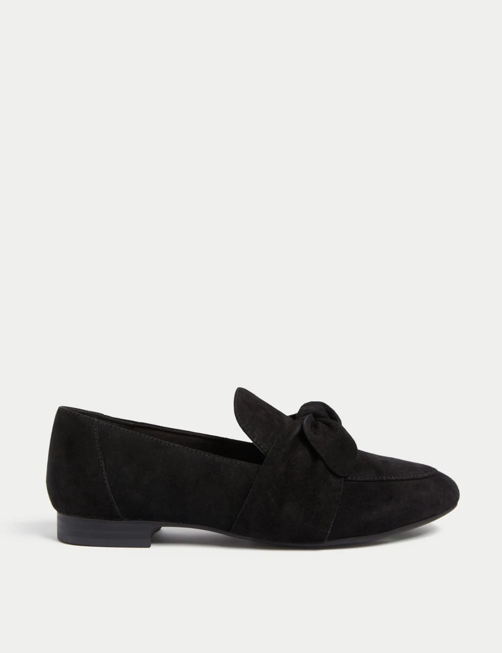 Wide Fit Suede Bow Flat Loafers 1 Wide Fit Suede Bow Flat Loafers