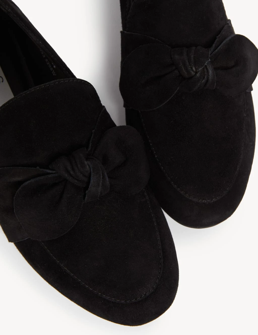 Wide Fit Suede Bow Flat Loafers 3 Wide Fit Suede Bow Flat Loafers - Image 3