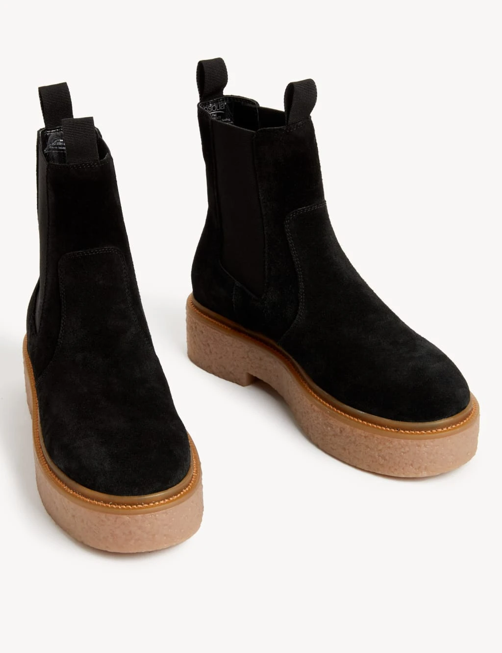 Suede Chelsea Chunky Flat Ankle Boots 2 Suede Chelsea Chunky Flat Ankle Boots - Image 2