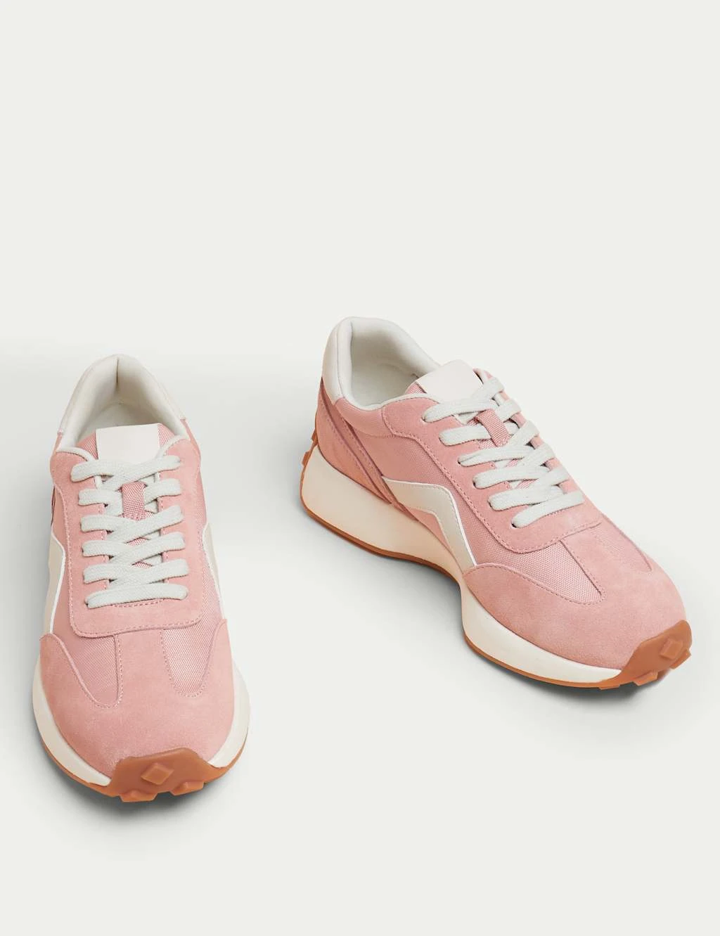 Leather Lace Up Side Detail Trainers 2 Leather Lace Up Side Detail Trainers - Image 2