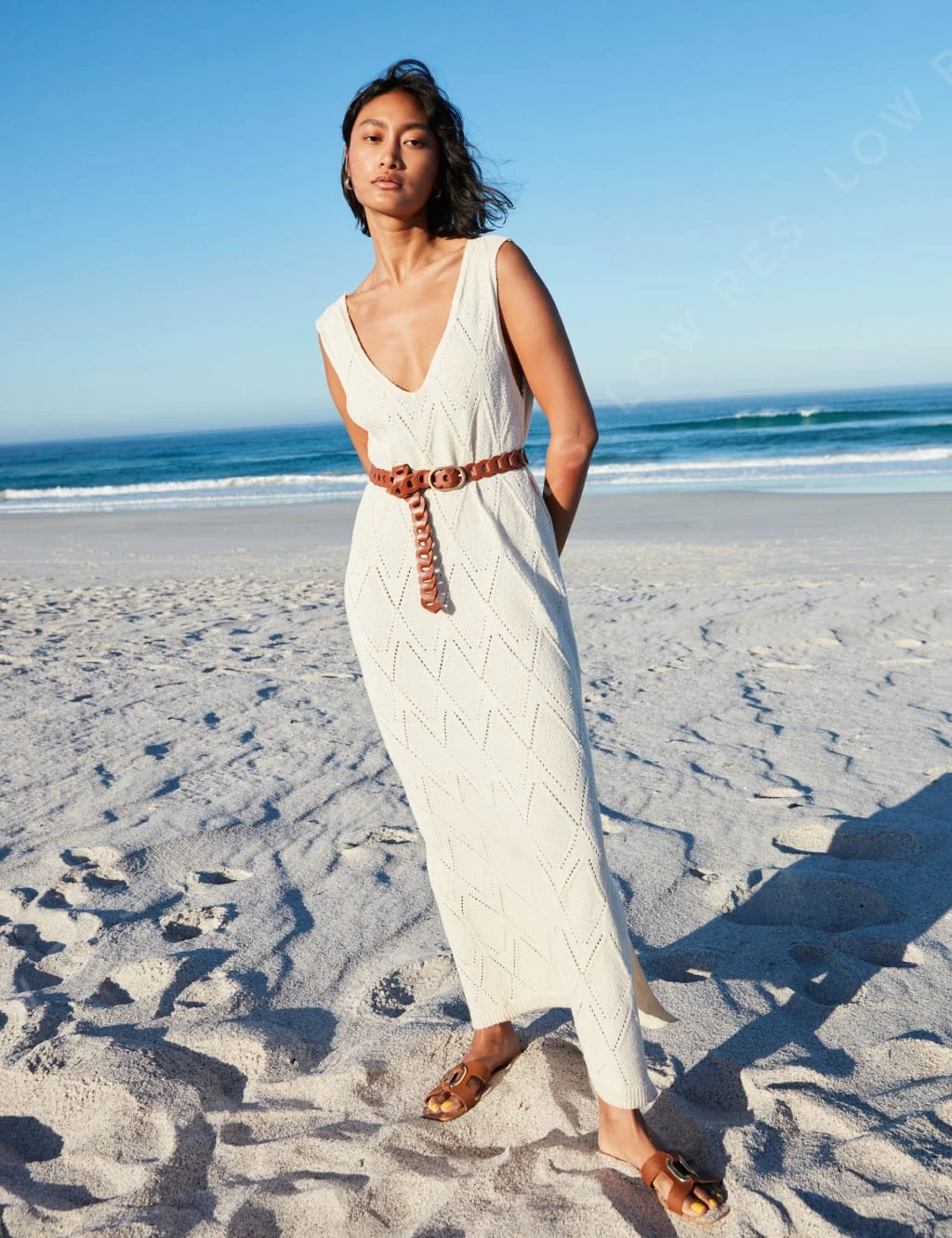 Cotton Rich Textured V-Neck Knitted Dress 7 Cotton Rich Textured V-Neck Knitted Dress - Image 7