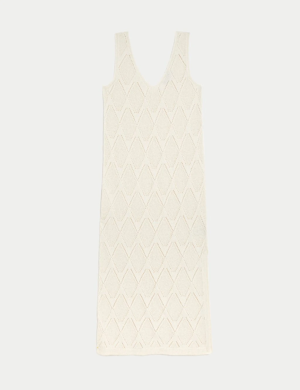 Cotton Rich Textured V-Neck Knitted Dress 2 Cotton Rich Textured V-Neck Knitted Dress - Image 2