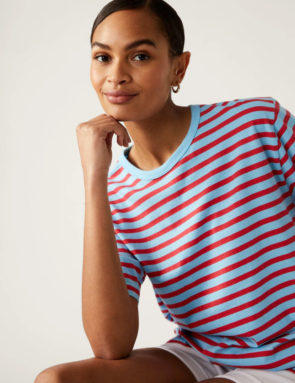 Pure Cotton Oversized Striped T-Shirt 1 Pure Cotton Oversized Striped T-Shirt