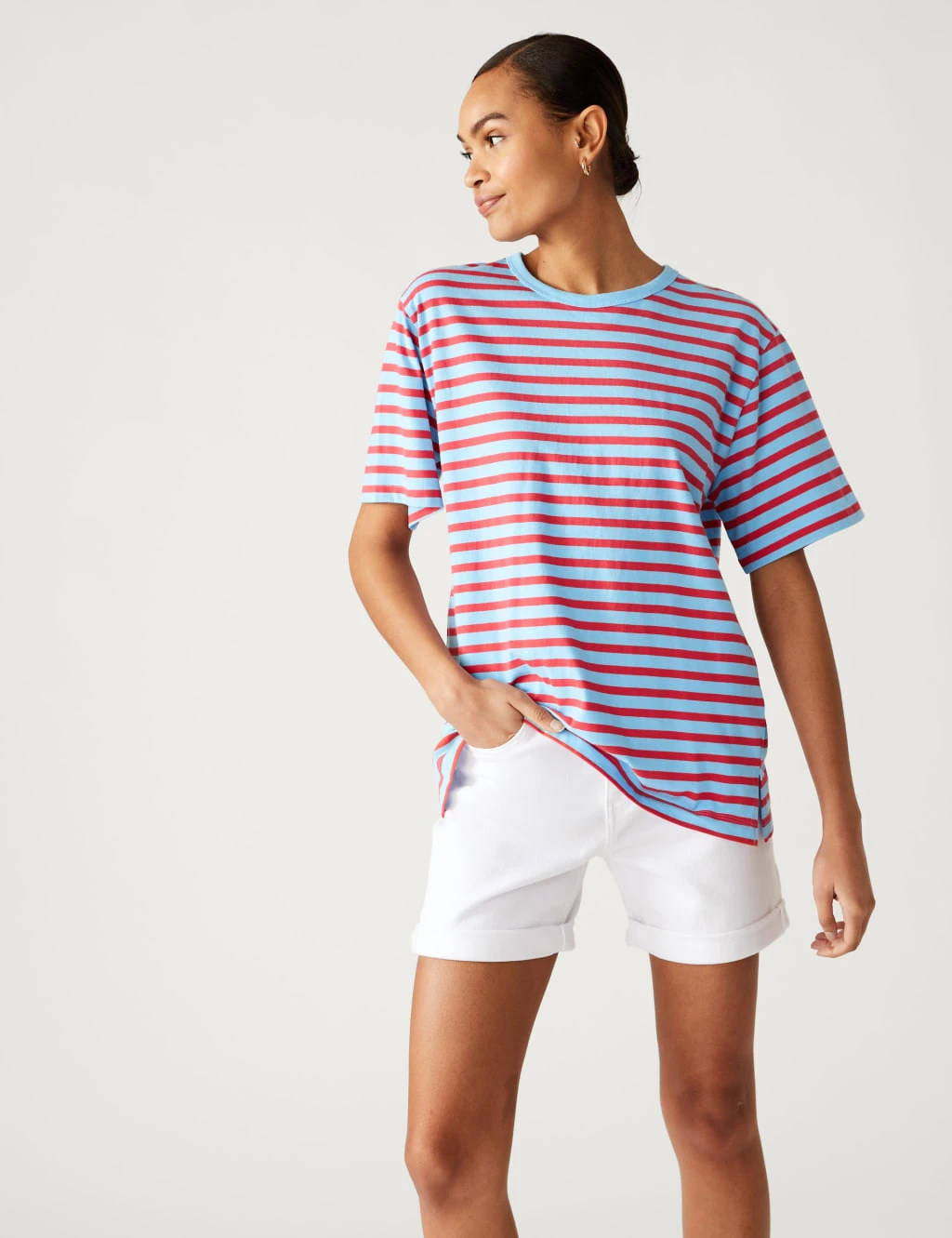 Pure Cotton Oversized Striped T-Shirt 3 Pure Cotton Oversized Striped T-Shirt - Image 3