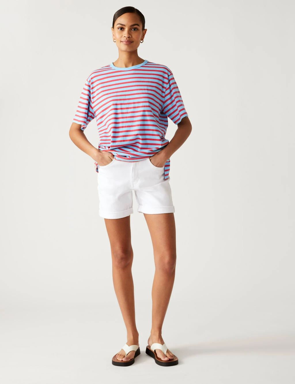 Pure Cotton Oversized Striped T-Shirt 4 Pure Cotton Oversized Striped T-Shirt - Image 4