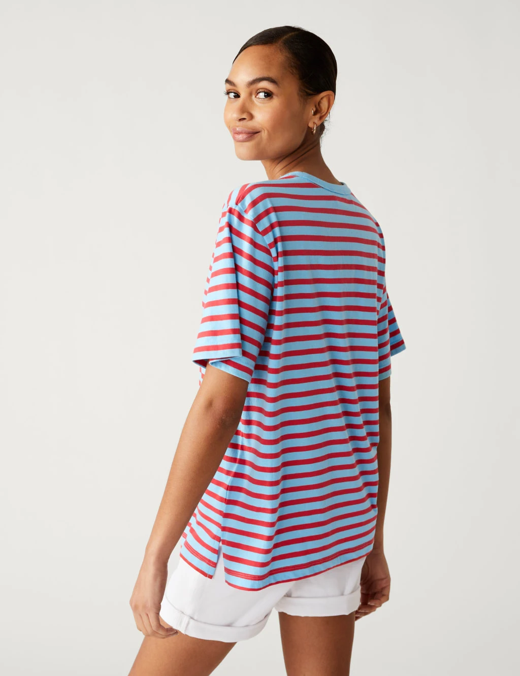 Pure Cotton Oversized Striped T-Shirt 5 Pure Cotton Oversized Striped T-Shirt - Image 5