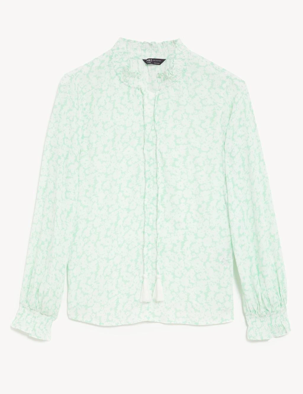 Floral Tie Neck Ruffle Blouse 2 Floral Tie Neck Ruffle Blouse - Image 2