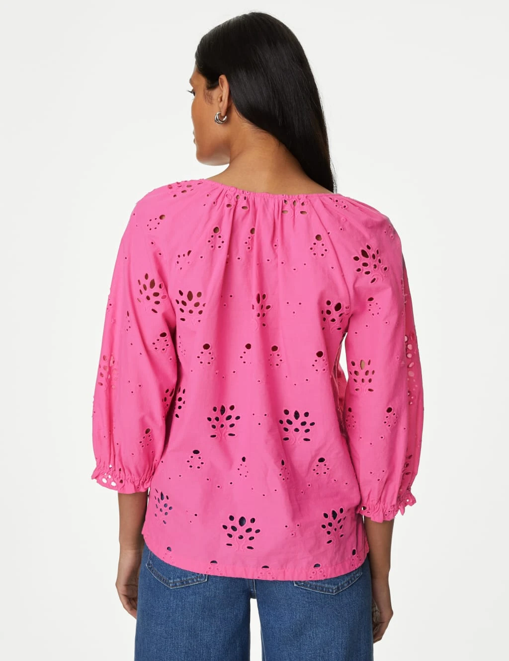 Pure Cotton Broderie Puff Sleeve Blouse 5 Pure Cotton Broderie Puff Sleeve Blouse - Image 5