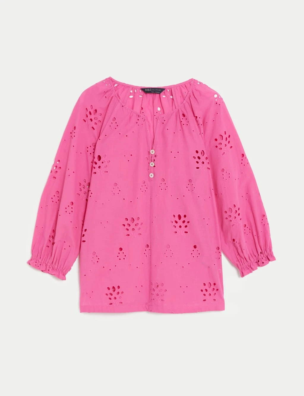 Pure Cotton Broderie Puff Sleeve Blouse 2 Pure Cotton Broderie Puff Sleeve Blouse - Image 2