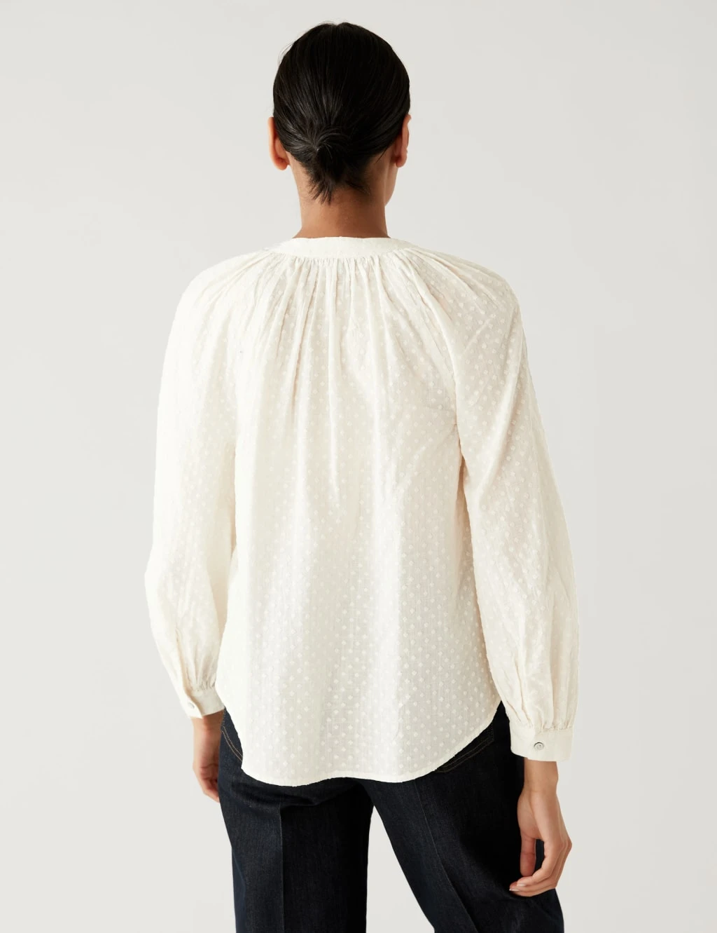 Pure Cotton Textured Puff Sleeve Blouse 5 Pure Cotton Textured Puff Sleeve Blouse - Image 5