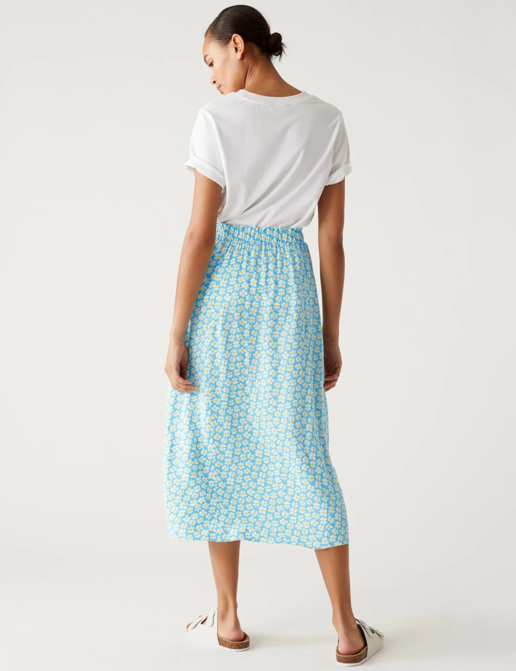 Printed Side Split Midi A-Line Skirt 4 Printed Side Split Midi A-Line Skirt - Image 4