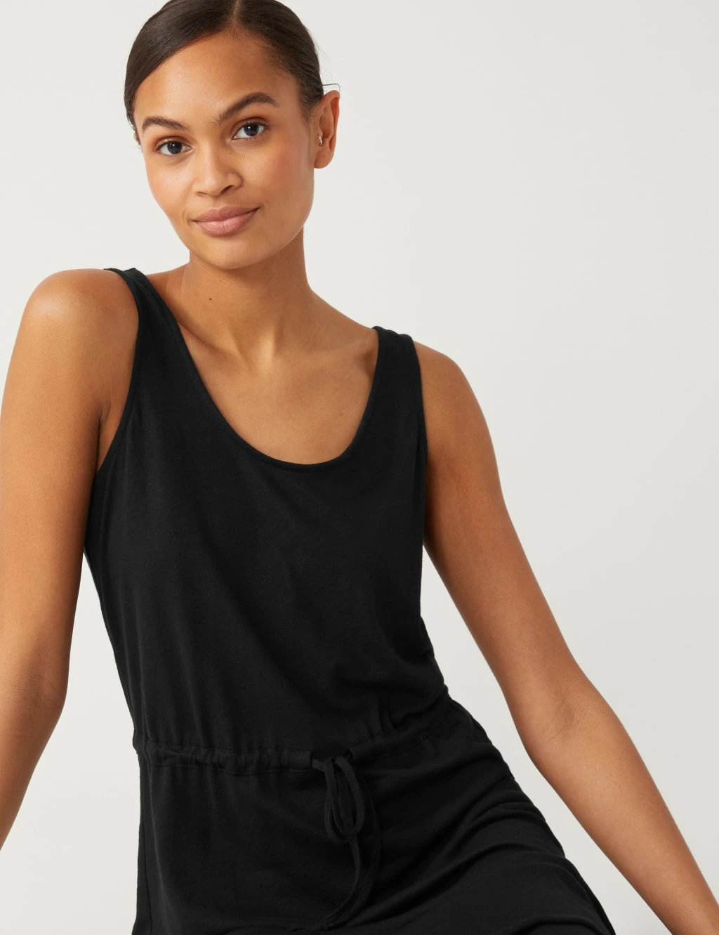 Linen Rich Jersey Midaxi Waisted Dress 4 Linen Rich Jersey Midaxi Waisted Dress - Image 4