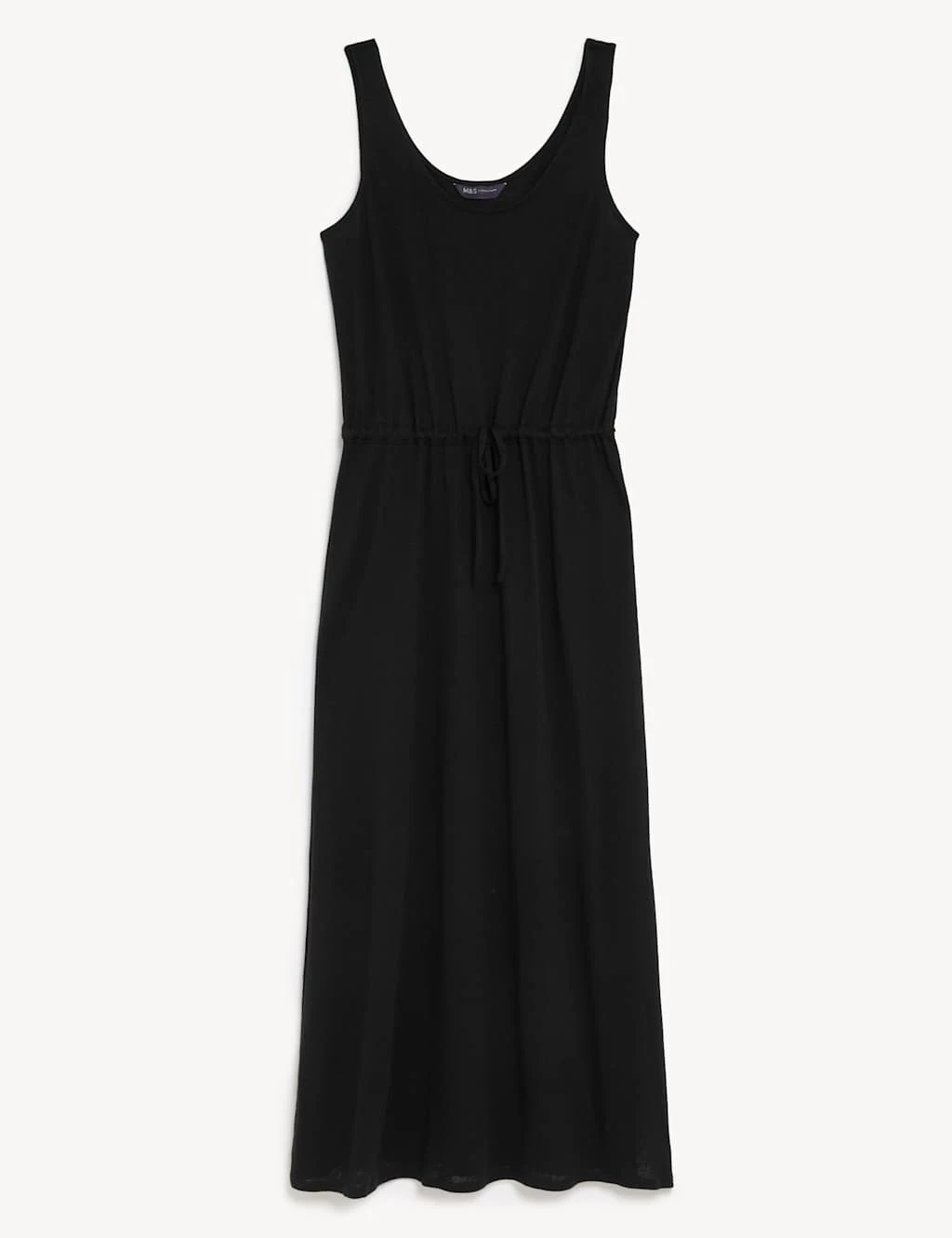 Linen Rich Jersey Midaxi Waisted Dress 2 Linen Rich Jersey Midaxi Waisted Dress - Image 2