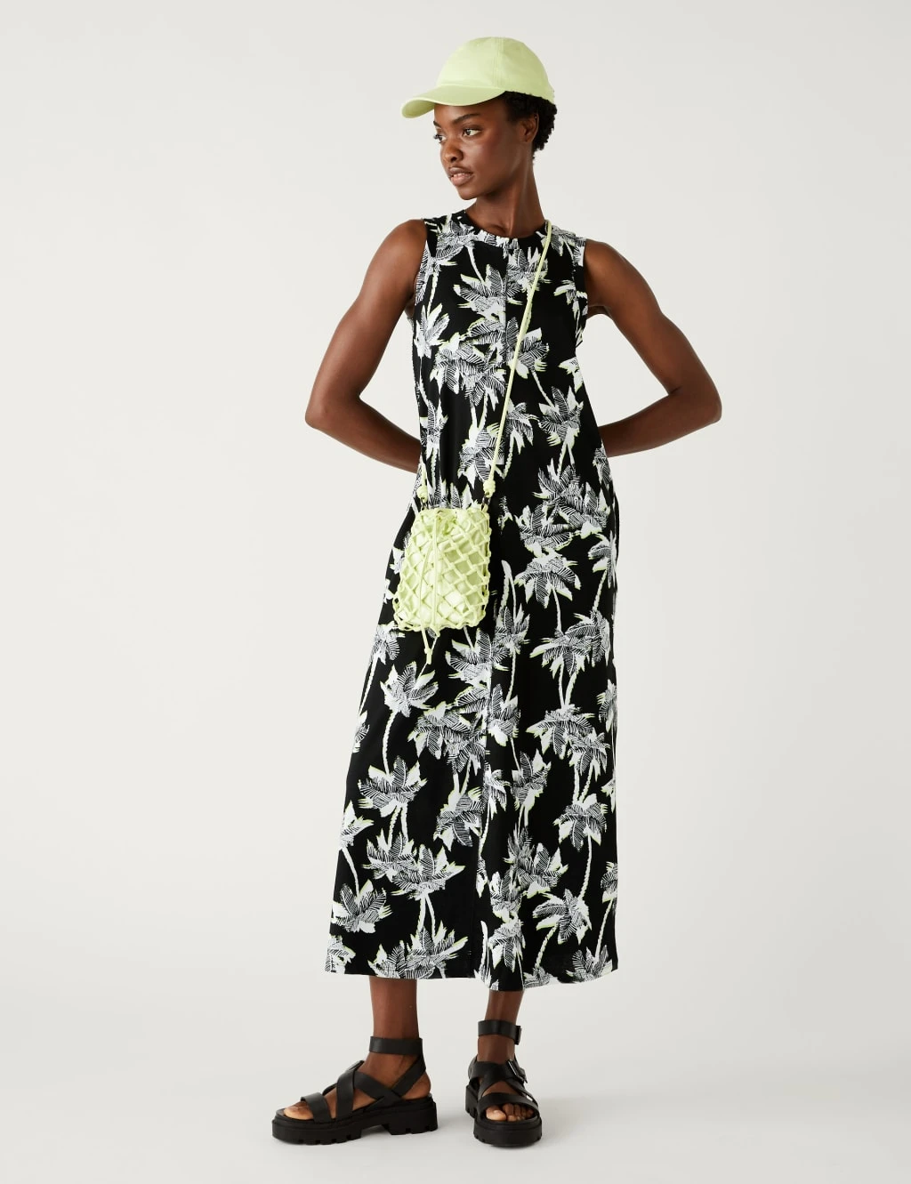 Pure Cotton Printed Midaxi T-Shirt Dress 1 Pure Cotton Printed Midaxi T-Shirt Dress