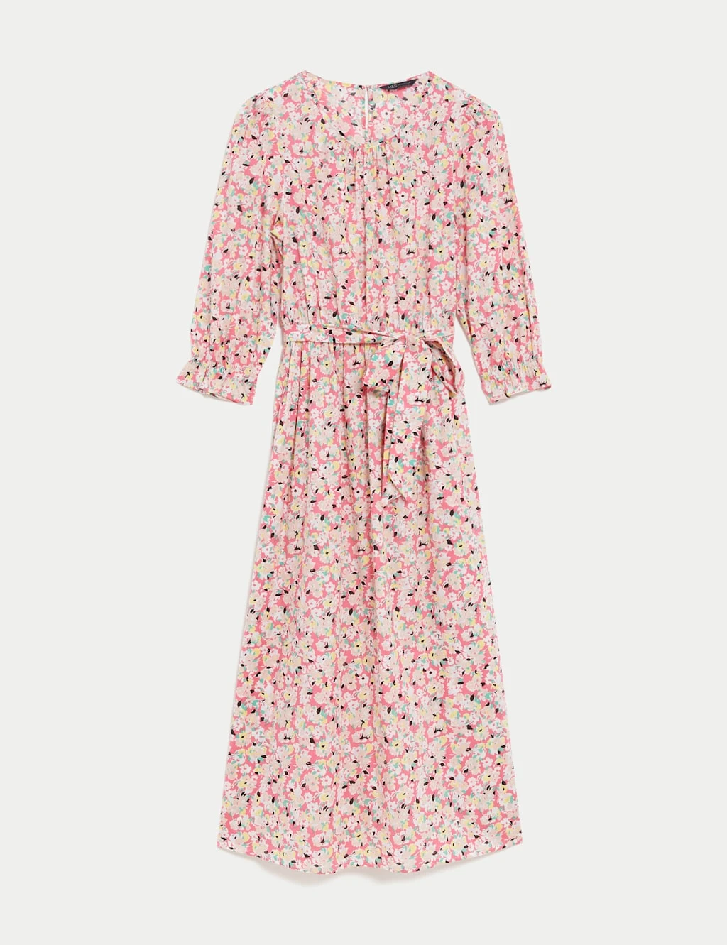 Pure Cotton Floral Midi Waisted Dress 2 Pure Cotton Floral Midi Waisted Dress - Image 2