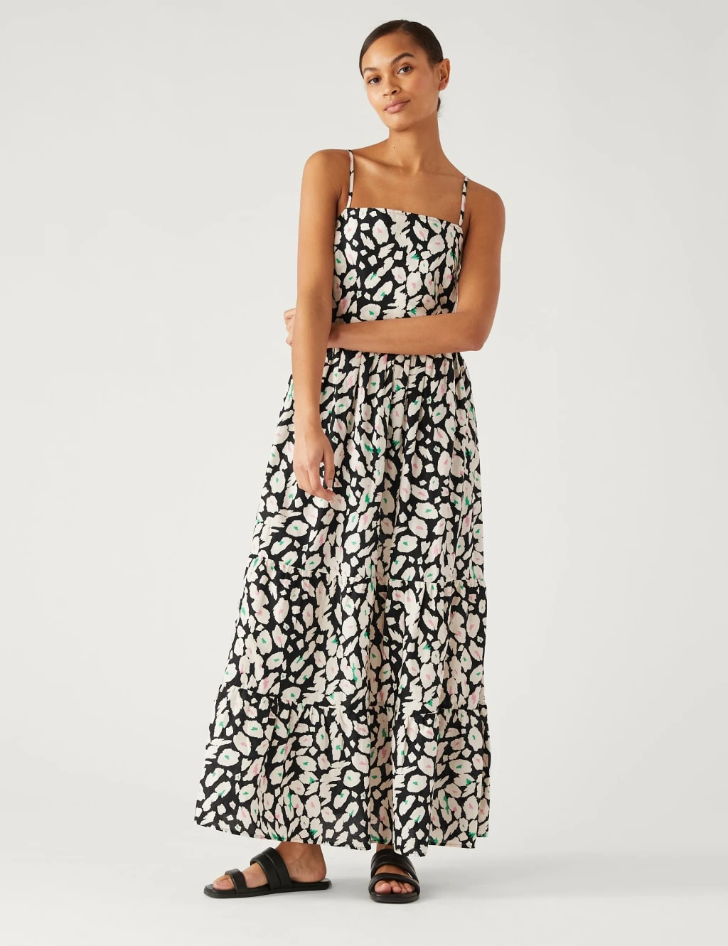 Pure Cotton Printed Midaxi Cami Dress 4 Pure Cotton Printed Midaxi Cami Dress - Image 4