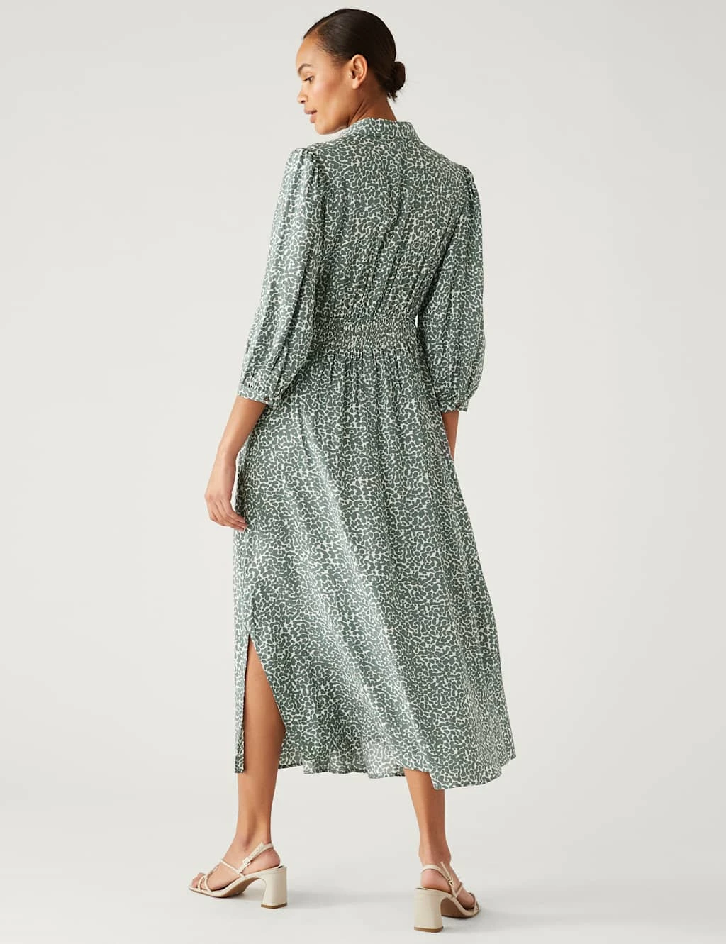 Printed Tie Waist Midi Shirt Dress 5 Printed Tie Waist Midi Shirt Dress - Image 5