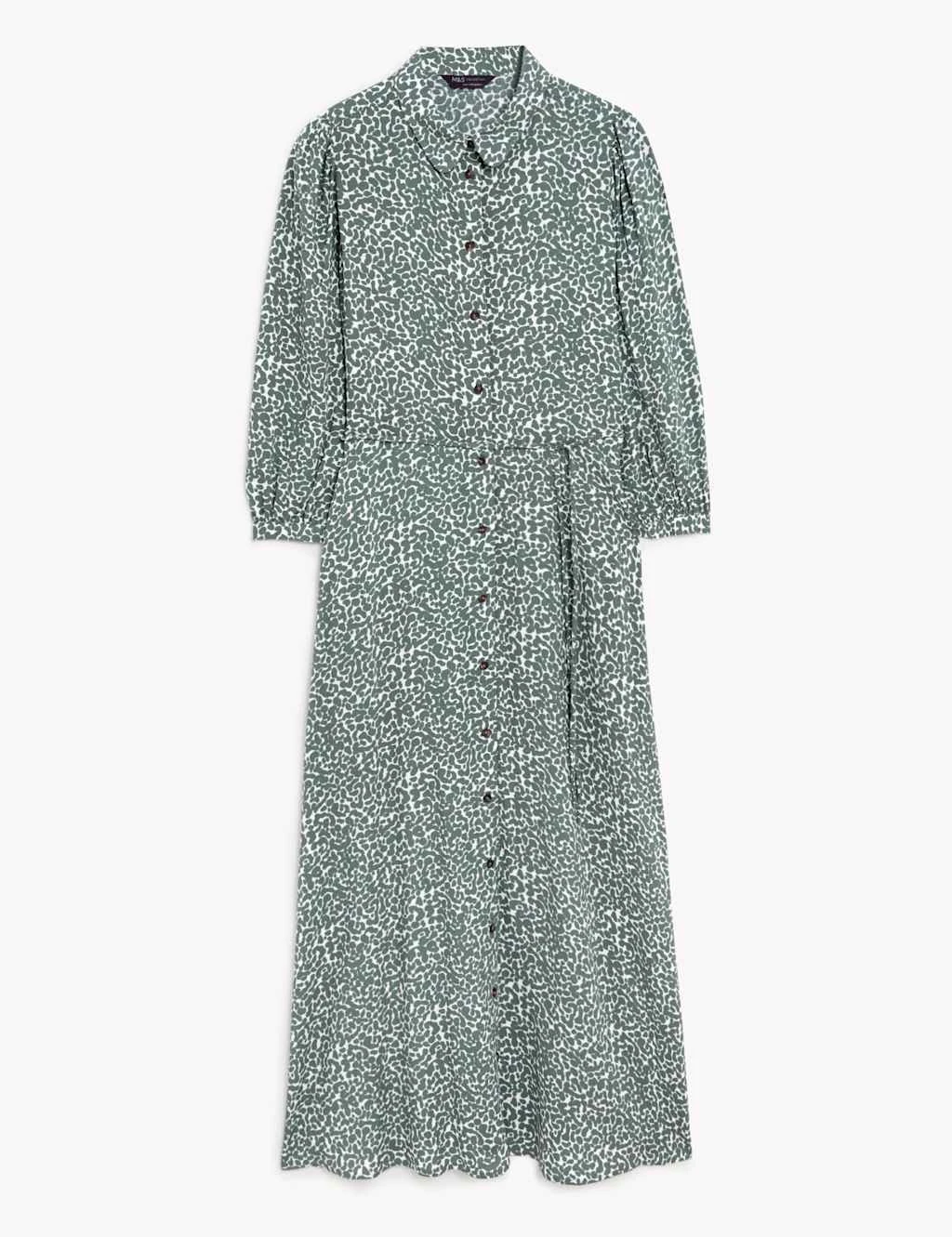 Printed Tie Waist Midi Shirt Dress 2 Printed Tie Waist Midi Shirt Dress - Image 2