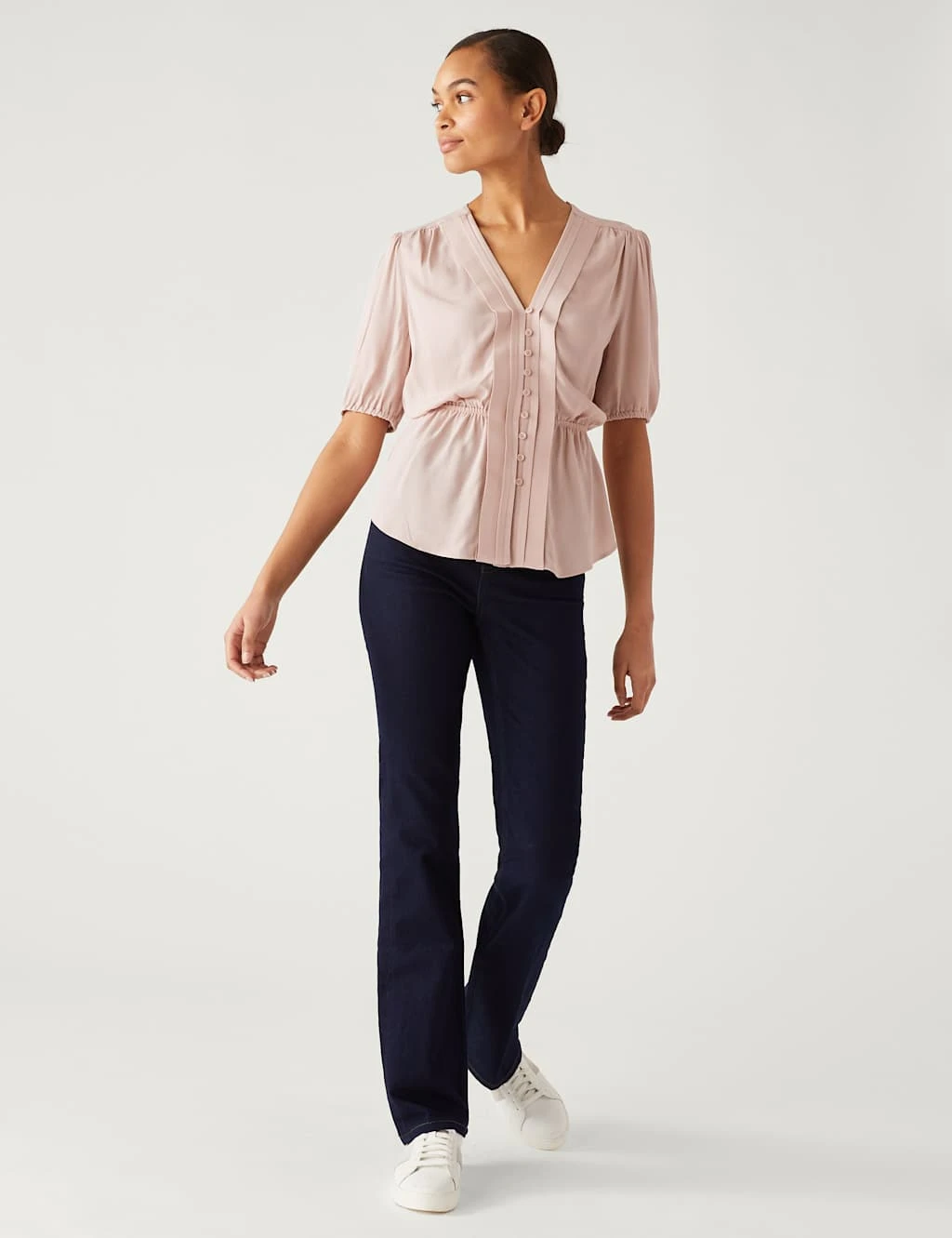 Pleated Button Through Blouse 3 Pleated Button Through Blouse - Image 3