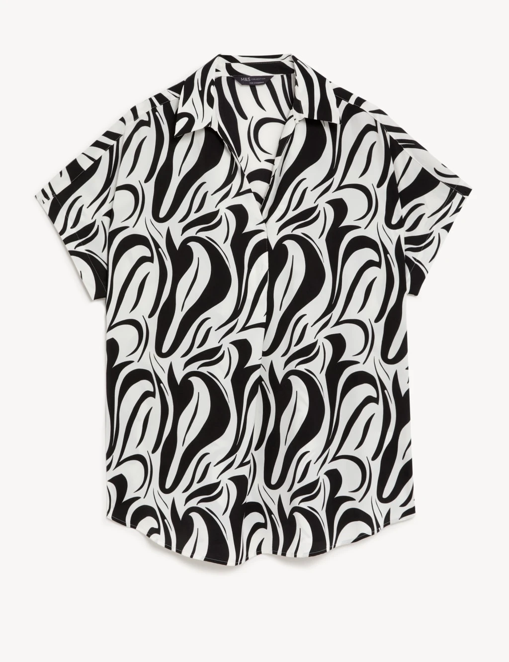 Satin Printed Popover Blouse 2 Satin Printed Popover Blouse - Image 2