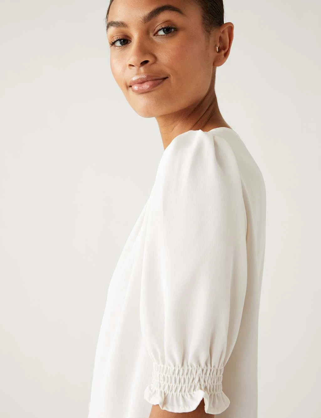 V-Neck Button Detail Blouse 4 V-Neck Button Detail Blouse - Image 4