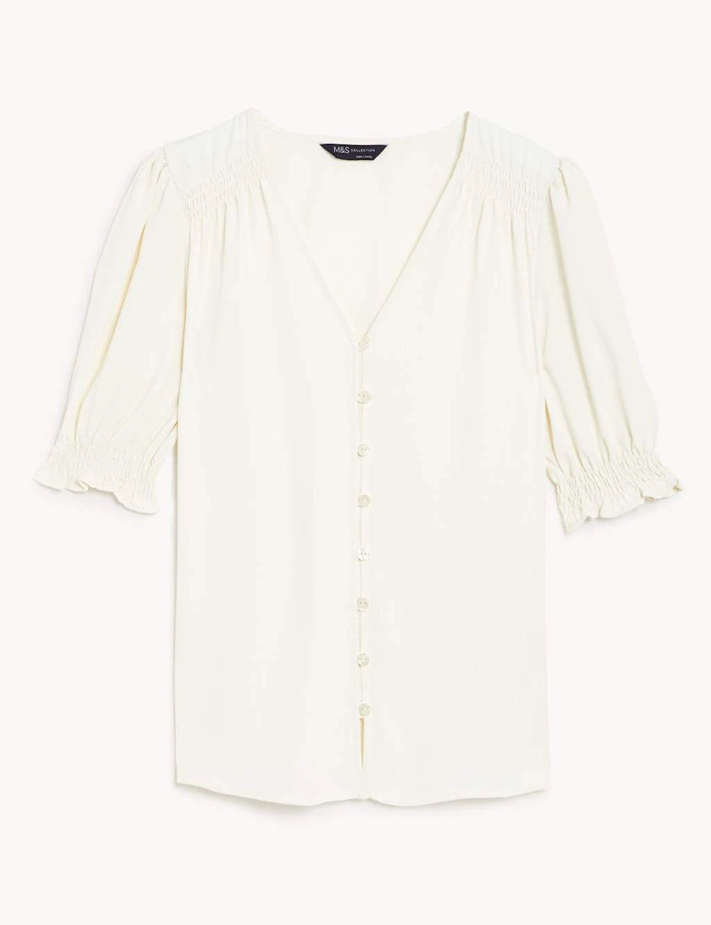 V-Neck Button Detail Blouse 2 V-Neck Button Detail Blouse - Image 2