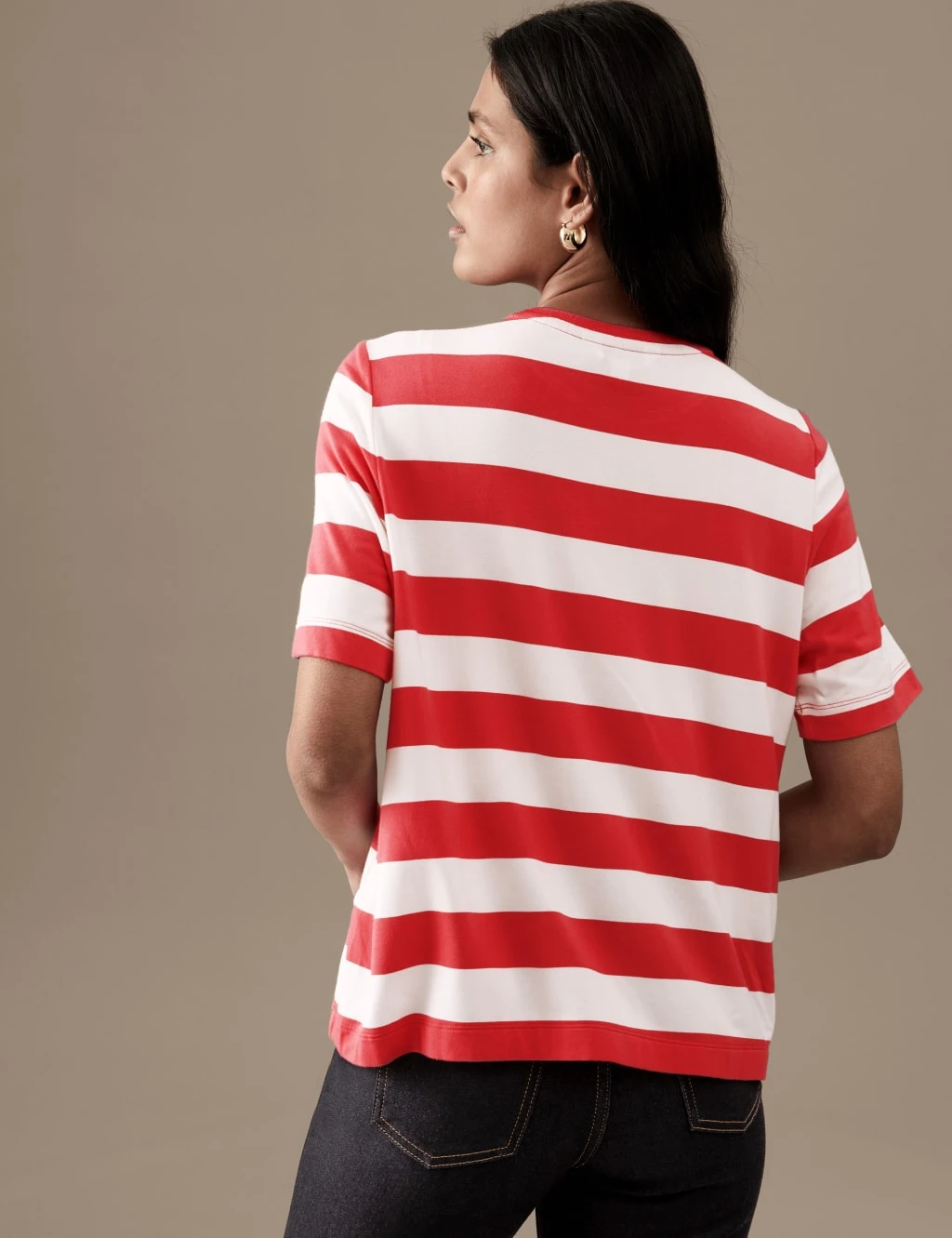 Jersey Striped Crew Neck T-Shirt 5 Jersey Striped Crew Neck T-Shirt - Image 5