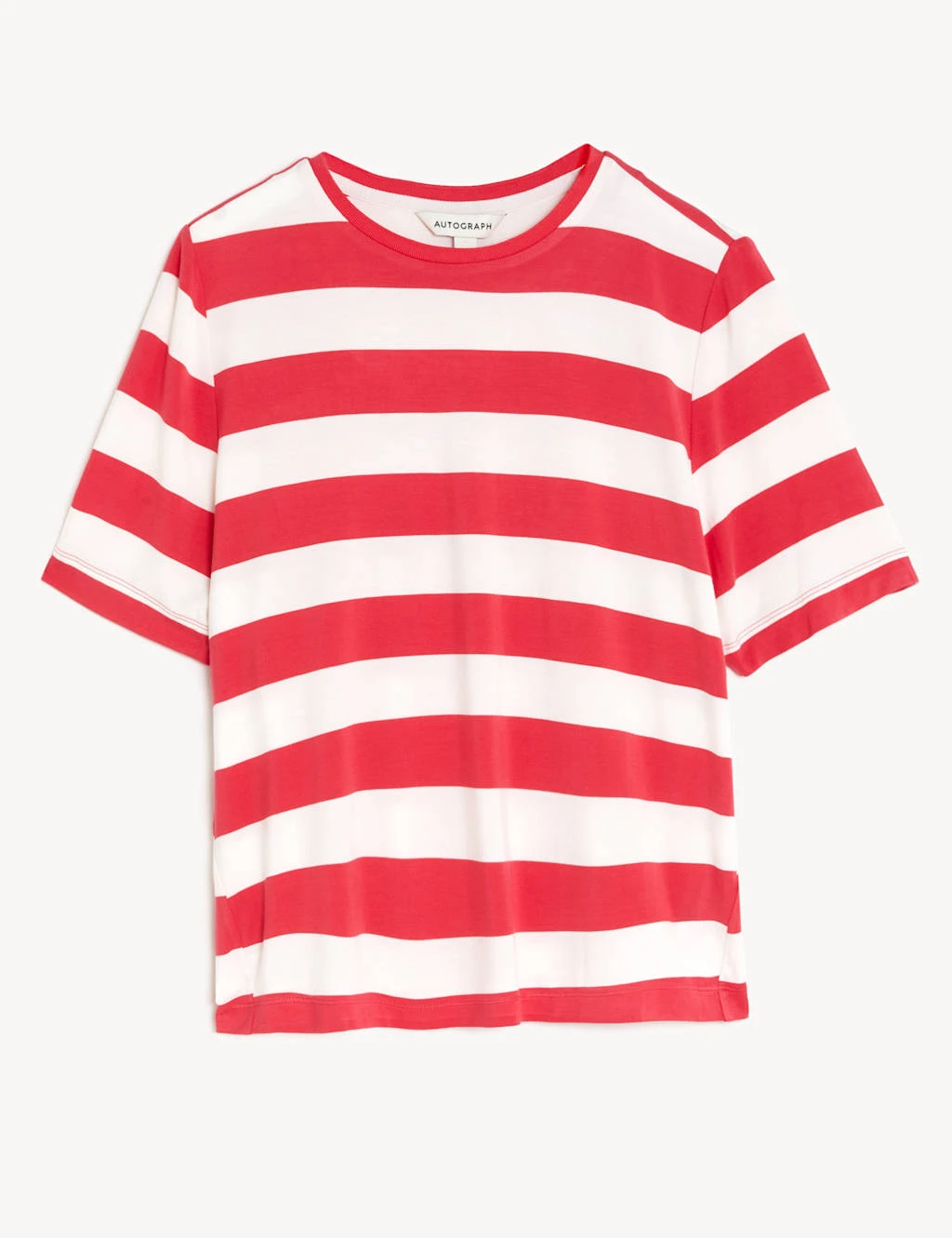 Jersey Striped Crew Neck T-Shirt 2 Jersey Striped Crew Neck T-Shirt - Image 2