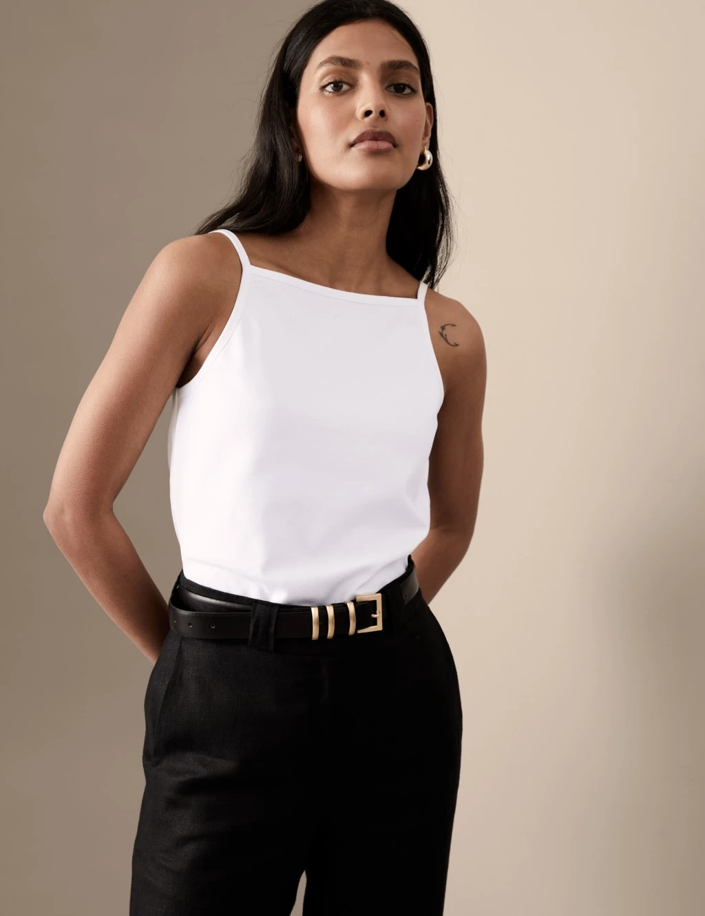 Cotton Rich Square Neck Vest Top 4 Cotton Rich Square Neck Vest Top - Image 4