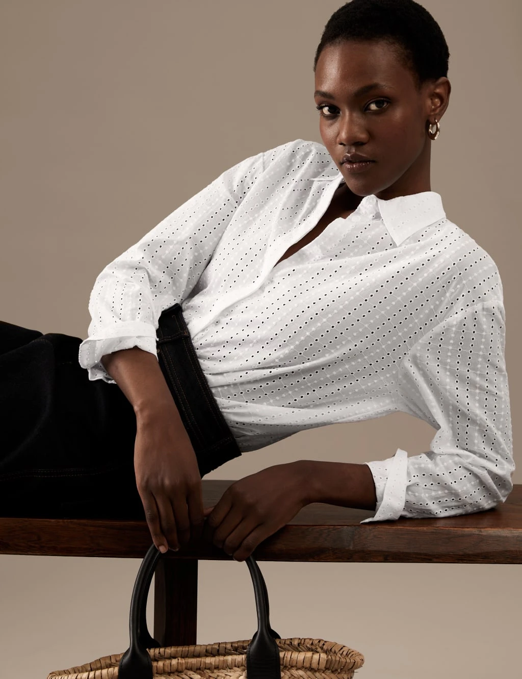 Pure Cotton Broderie Detail Shirt 1 Pure Cotton Broderie Detail Shirt