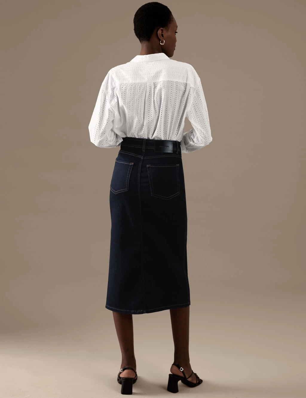 Denim Button Front Midaxi A-Line Skirt 5 Denim Button Front Midaxi A-Line Skirt - Image 5