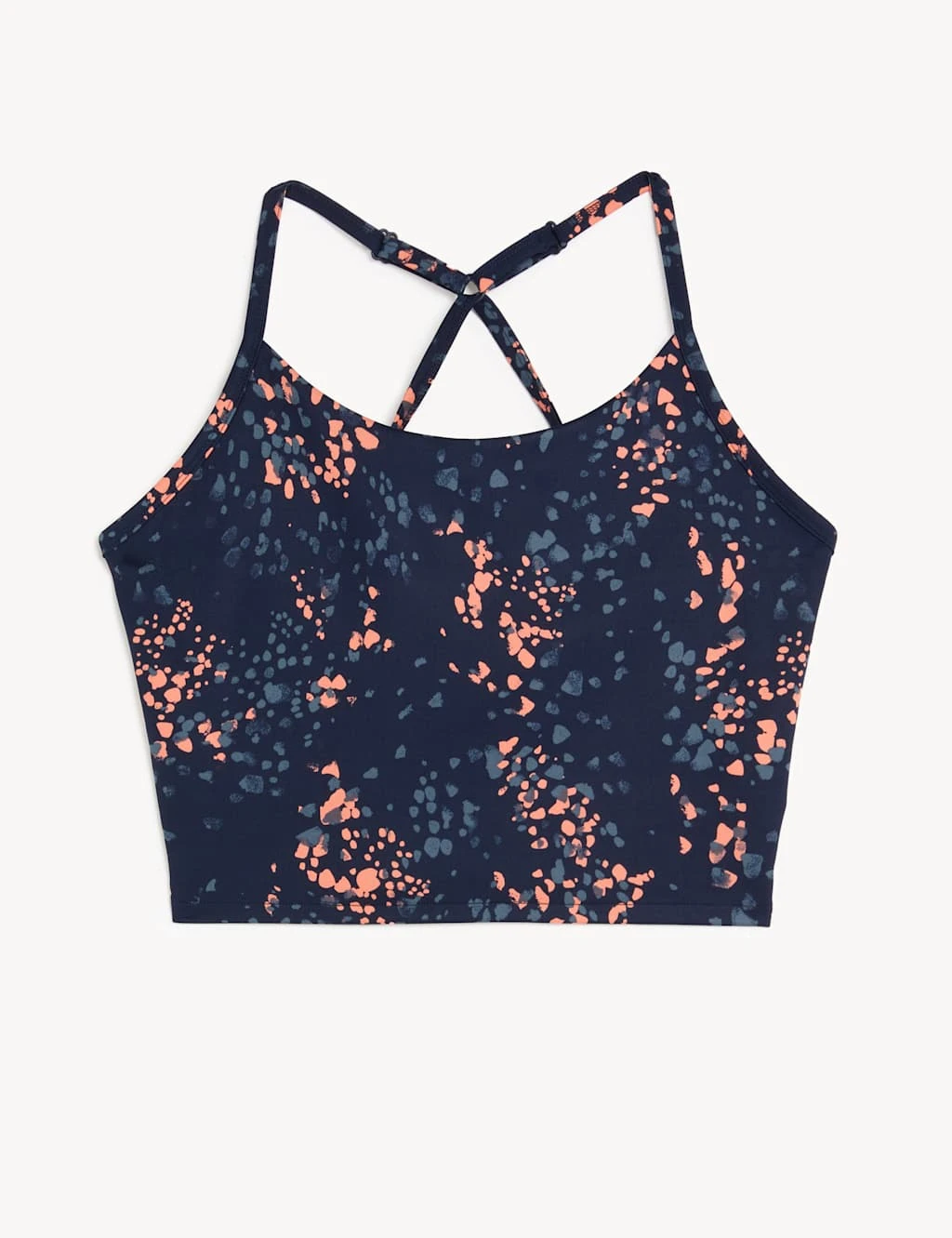 Printed Strappy Cross Back Crop Top 2 Printed Strappy Cross Back Crop Top - Image 2