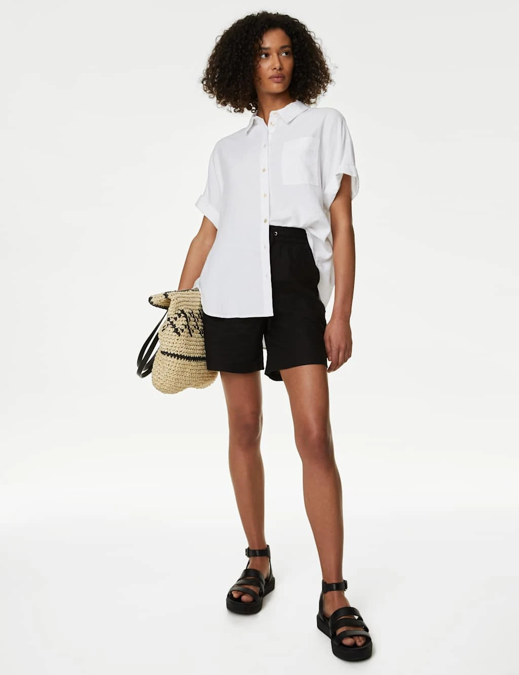 Linen Rich Collared Button Through Shirt 4 Linen Rich Collared Button Through Shirt - Image 4