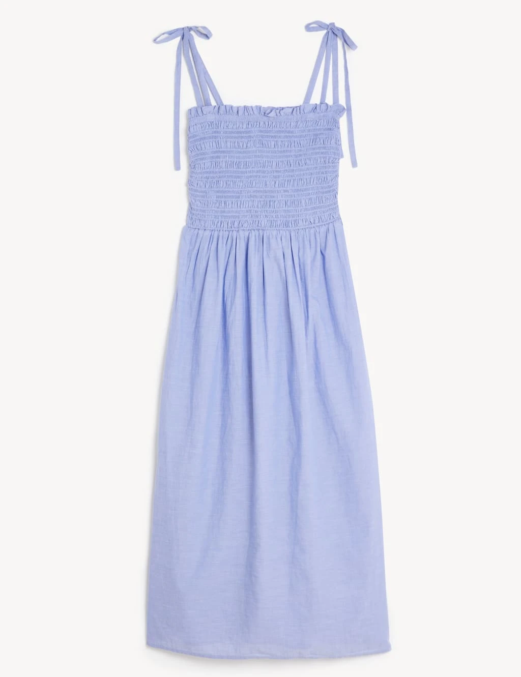 Pure Cotton Shirred Midi Beach Dress 2 Pure Cotton Shirred Midi Beach Dress - Image 2