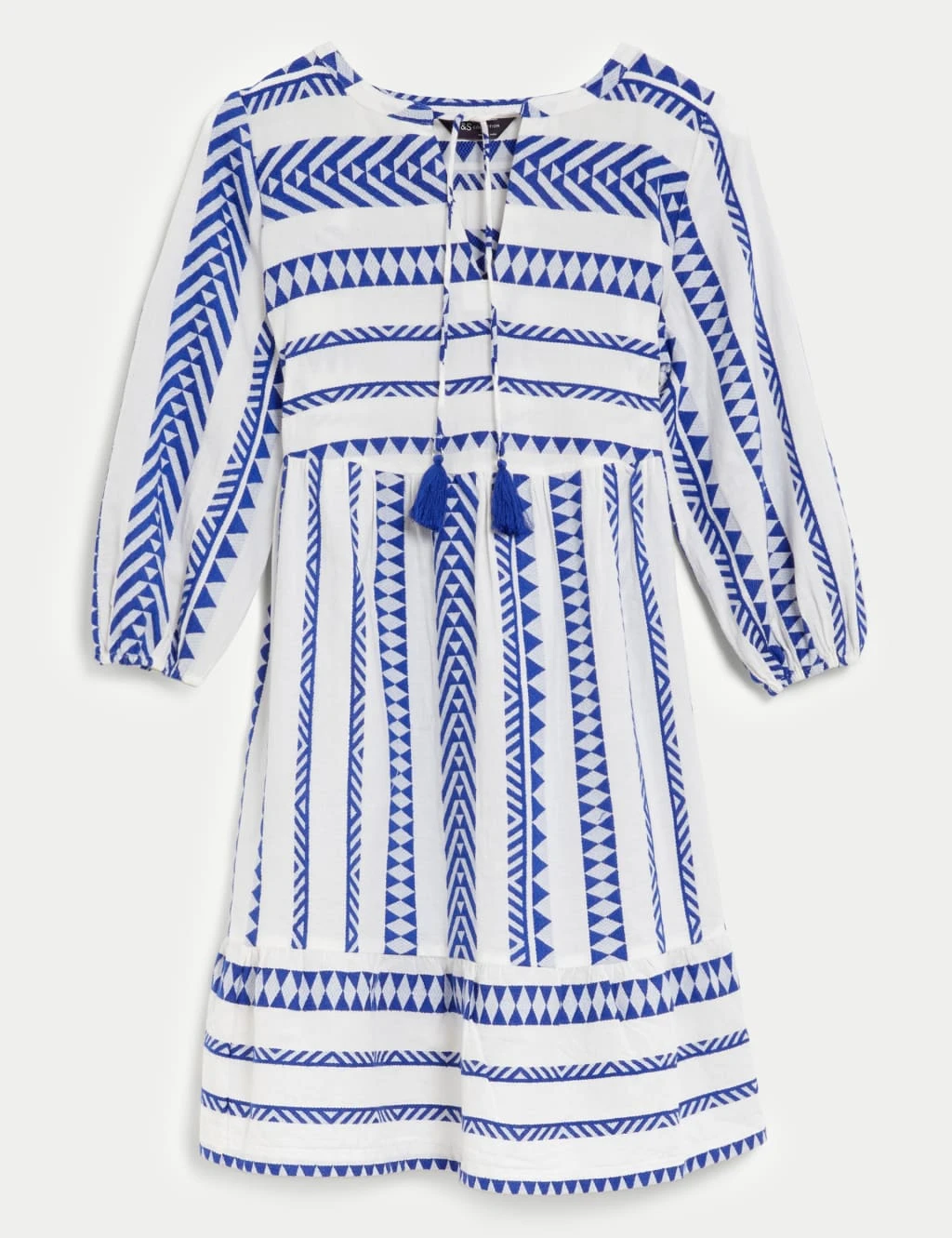 Cotton Rich Jacquard Mini Smock Beach Dress 2 Cotton Rich Jacquard Mini Smock Beach Dress - Image 2