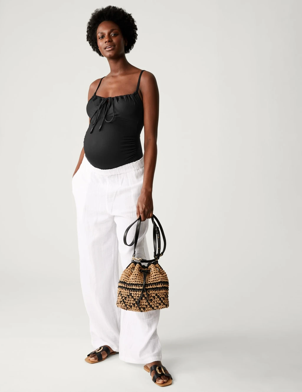 Maternity Padded Ruched Scoop Neck Swimsuit 6 Maternity Padded Ruched Scoop Neck Swimsuit - Image 6