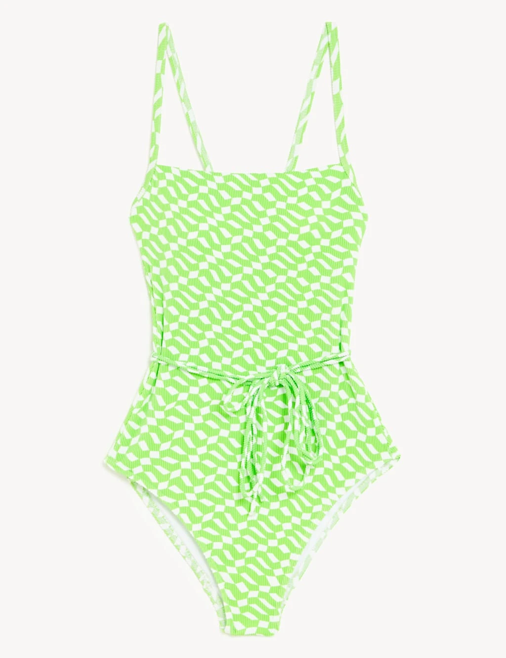 Printed Ribbed Square Neck Swimsuit 2 Printed Ribbed Square Neck Swimsuit - Image 2